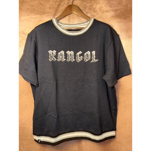 Kangol XXL Black Sweater Shirt K90229 Logo Stripe Ribbed Trim‎